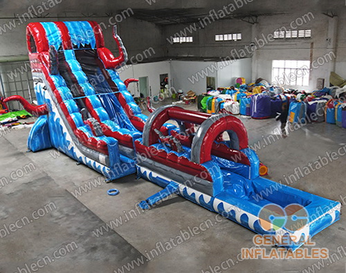 GWS-333 Inflatable Octopus Wasser Rutsche und Slip mit Pool